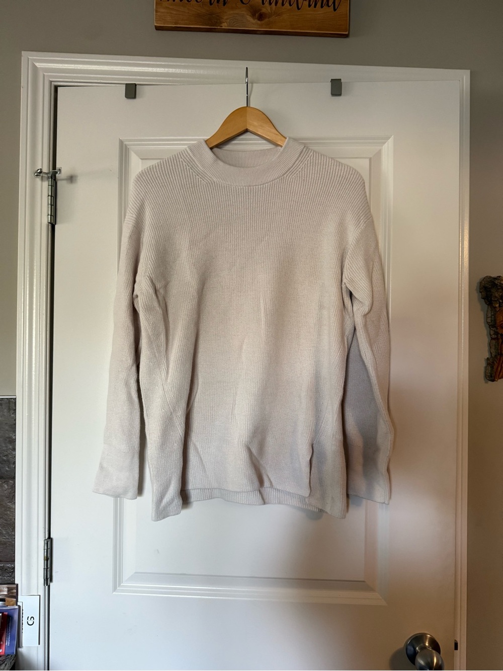 Womens Cream Crewneck Sweater